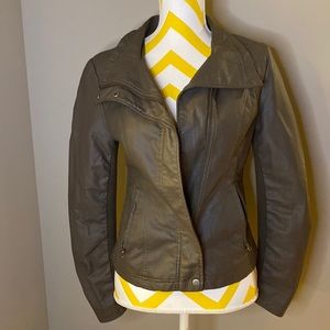 RD Rhonda Faux Leather Jacket with Knit Sides (Small)